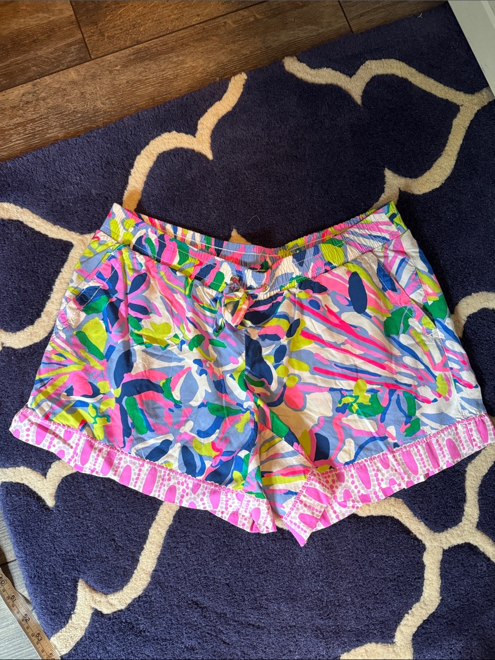 Lilly Pulitzer Multicolor Floral Athletic Shorts - Pink, Blue, Green